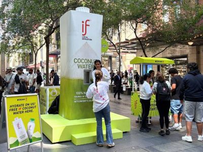 IF Coconut Water Is Back in Sydney with a Giant Coconut Refill Station Takeover on Pitt Street!