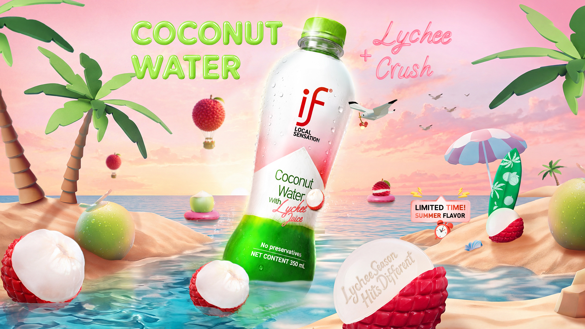 Coconut water with Lychee Juice