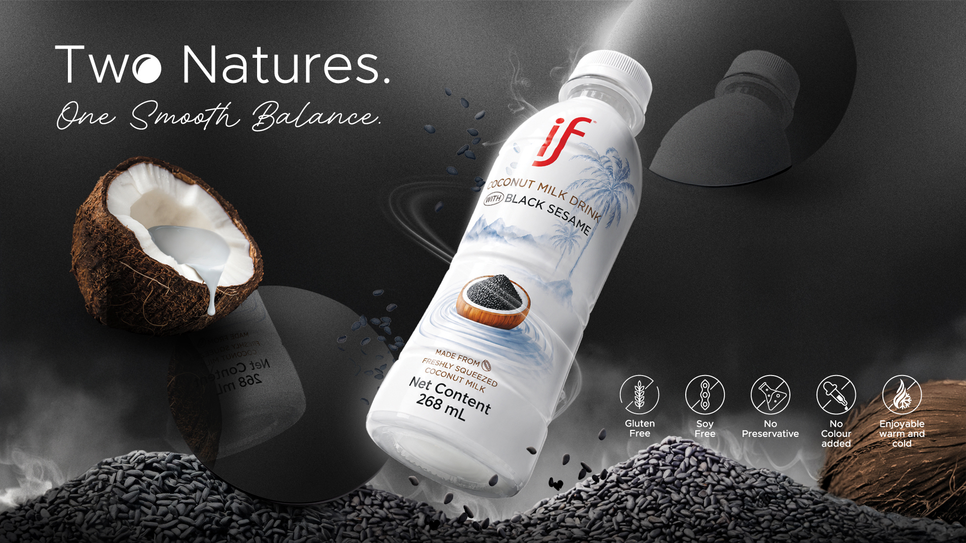 Coconut Milk drink with Black sesame